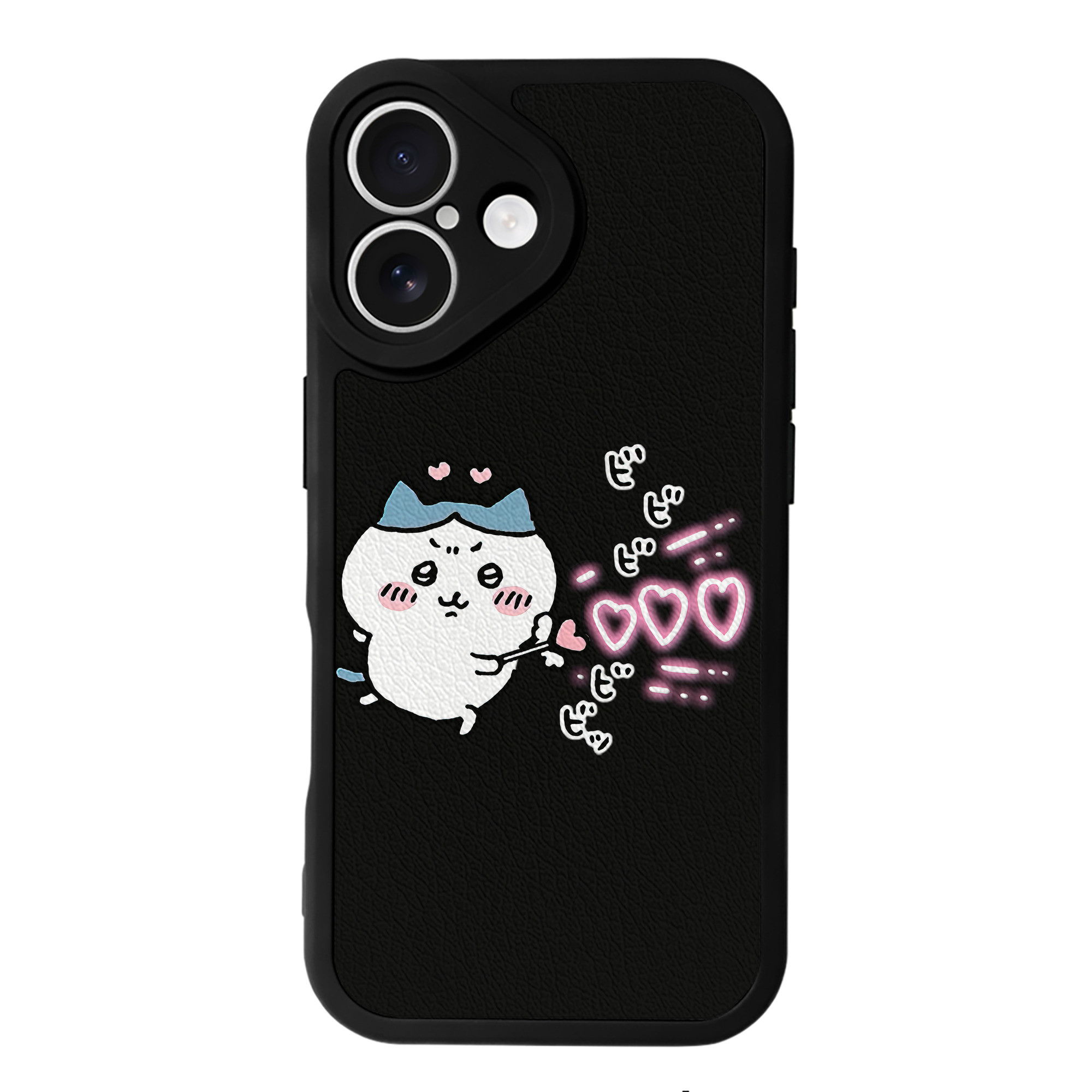 （画像用） ちいかわ ハチワレ Chii-kawa hachiware 【iPhone 16シリーズ対応】シリコンスマホケース（レザー調） 材質：シリコン